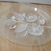 Obstschale Glas mit geätztem Blumendekor *