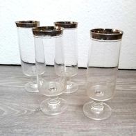 6 Biergläser 3 Cognac 2 Likörschalen Christallerie Schott Zwiesel mit Silberrand *