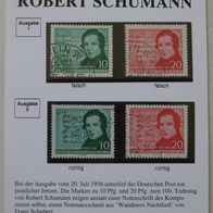 1956, Deutschland (DDR), R. Schuman- Ausgabe I-Emittentenfehler) + Ausgabe II-Richtig