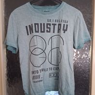 Mintfarbenes Shirt mit Aufdruck - Gr. 146/152 - Yigga