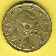 Griechenland 20 Cent 2002 ohne Buchstabe
