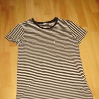 Levis Shirt schwarz weiß Streifen Tasche V-Ausschnitt S