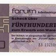 R !!! 500 MARK - 1979 - Forum Scheck - Kassenfrisch !!!