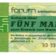 R !!! 5 MARK - 1979 - Forum Scheck - Kassenfrisch !!!