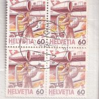 Schweiz MiNr. 1344 Flugpost 4er-Block gest. M€ 3,20 #1339j