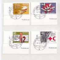 Schweiz MiNr. 1327-1330 Jahresereignisse komplett Eckrand gestempelt M€ 3,20 #E83a