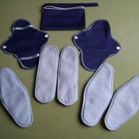 5x Einlagen Stoff für Menstruation Waschbar in Tasche Damen Hygiene