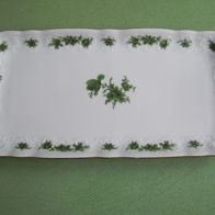 Seltmann Weiden Kuchenplatte Teller Platte 28,5x14,8cm Grüne Blume Goldrand