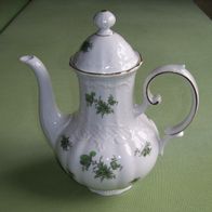 Seltmann Weiden Kaffeekanne + Deckel 1,4L Grüne Blume Goldrand