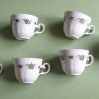 7x Seltmann Weiden Kaffeetasse Teetasse Tasse Grüne Blume Goldrand