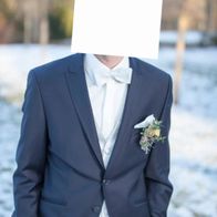 Anzug Herren Größe 48, Wilvorst, inkl. Weste, Fliege und Anstecktuch