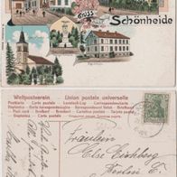 Schönheide-Erzgebirge-Litho AK 1910 Gruss aus Schönheide, Erh.1