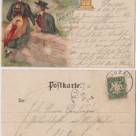 Schwarzwald-Reklamekarte-Litho-AK 1900 Franck Bester Caffee Zusatz Erh.1