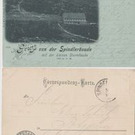 Spindlerbaude-Spindlermühlen-AK 1899 Mondscheinkarte , Erh.1