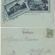 Spornitz-Mecklenburg-AK 1898 Forsthaus und Bundes Gasthaus Wiegel Erh.1