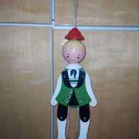 Vintage Clown, Harlekin, Hampelmann aus Holz , 70ziger Jahre