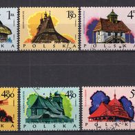 Polen 1974 Holzbaukunst MiNr. 2302 - 2307 gestempelt