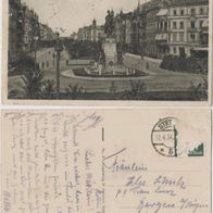 Stettin-AK-1934-Kaiser Wilhelm Straße mit Denkmal Erh.1