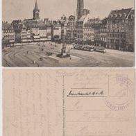 Strassburg-Elsass-AK-1916 Kleberplatz mit Feldpost Briefstempel Erh.1