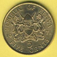 Kenia 5 Cents 1971