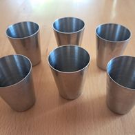 6 Schnapsbecher / Stamper aus Edelstahl