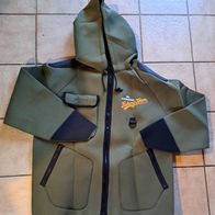 Neu! Cormoran Neoprenjacke Grün Schwarz Gr: M Anorak Regen Neopren Kapuze Jacke