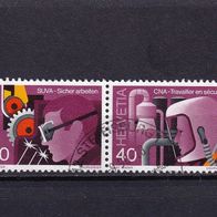 Schweiz MiNr. 1134/1135 Sicherheit ZDR WZd23 gestempelt M€ 1,50 #E116b