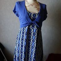 Tom Tailor Damen Marken Sommer Kleid Gr.M 38 blau Lagenlook