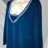 Ulla Popken Pure Damen Marken Herbst- Jerseyshirt Gr.48 blau