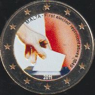 2011 Malta 2 Euro Wahl der ersten Abgeordneten coloriert bankfrisch
