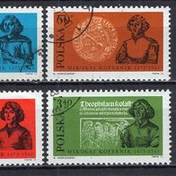 Polen 1972 500. Geburtstag von Nikolaus Kopernikus 1973 MiNr. 2182 - 2185 gestempelt