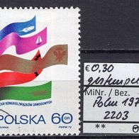 Polen 1972 7. Kongress der Gewerkschaften MiNr. 2203 gestempelt