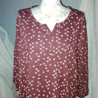 Cecil Damen Marken 3/4 Arm Jerseyshirt Gr. XL 44 weinrot Punkte