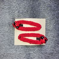 Selbst umhäkelte Haarklammern (handarbeit, handmade) rot