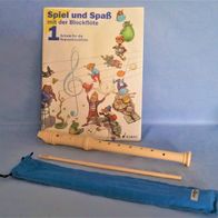 Blockflöte Flöte ca. 30 cm Kinder mit Liederbuch Spiel + Spaß