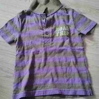 Gestreiftes Poloshirt khaki lila - Gr. 18 mois 81 cm - Tape à l´œil