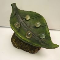 Solarleuchte, Dekoleuchte, Blatt mit Tautropfen, GLOBO, unbenutzt