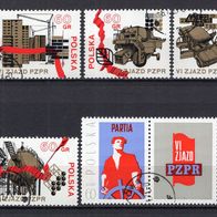 Polen 1971 6. Parteitag der Vereinigten Polnischen Arbeiterpartei MiNr. 2124 - 2131 g
