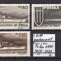 Polen 1970 Seekrieg 1939 - 1945 MiNr. 2029 - 2031 gestempelt