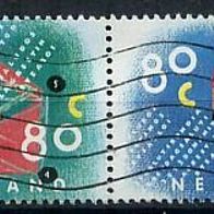 Niederlande Mi. Nr. 1488 + 1489 (waager. Zusammendruck) Förderung Briefschreiben o <