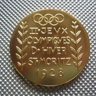 Olympia Sieger-Medaille 50 mm Gigant 50 g., St. Moritz 1928, Zertifikat