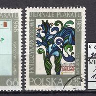 Polen 1968 2. Internationale Plakat-Biennale, Warschau MiNr. 1844 - 1845 gestempelt