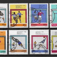 007) Polen 1966 Fußball Mi. Nr. 1665/72 kpl. Satz gestempelt