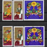 010) Polen 1966 Erntedankfest Mi. Nr. 1693/95 kpl. Satz postfrisch + gestempelt
