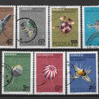 013) Polen 1966 Raumfahrt Mi. Nr. 1730/37 kpl. Satz gestempelt
