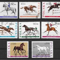 014) Polen 1967 Pferdesport Mi. Nr. 1740/47 kpl. Satz gestempelt
