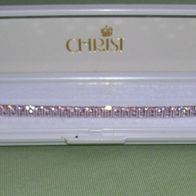 Set: Christ Juwelier 925er Sterlingsilber Tennis Armband+Ring 18,5mm Rosa Zirkonia