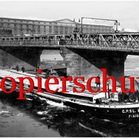 Foto Binnenschiff, Elbe Magdeburg, Schleppdampfer, Havarie Schleppkahn C.P.S.L. 604