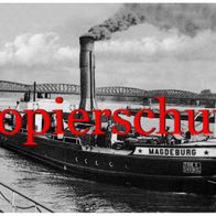 Foto Binnenschiff, Elbe, Heckraddampfer Magdeburg, Dampfer, Schlepper