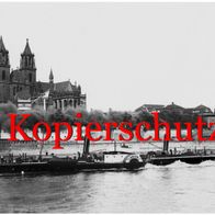 Foto Binnenschiff, Elbe Magdeburg, Schleppdampfer Adler, Dampfer, Schlepper
